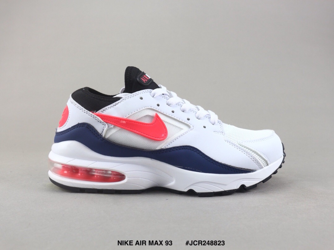 Nike Air Max 93 White Blue Red Shoes - Click Image to Close